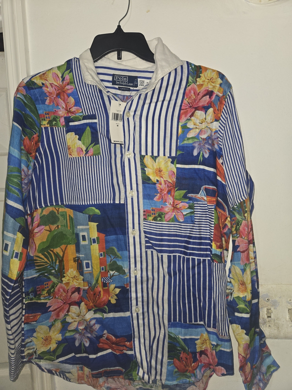 Polo by Ralph Lauren Blue Floral Patchwork Button-Up Shirt